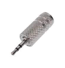 2.5 мм стерео штекер - 3.5 мм стерео гнездо металл  14-0105  REXANT