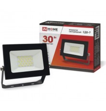 Прожектор светодиодный СДО-7 30Вт 230В 6500К IP65 черный  4690612034621  IN HOME