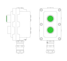 Взрывонепроницаемый пост управления из алюминия LCSD-02-B-MC-L1G(220)x1-P1G(11)x1-PCMB-KAEPM3MHK-26  LCSD21000092  DKC