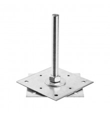 Анкер регулировочный по высоте М16 Н150мм 50х50х2, оцинкованный - накл.  124428  Tech-KREP