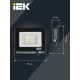 Прожектор светодиодный СДО 06-10 10Вт 6500К IP65 черный  LPDO601-10-65-K02  IEK
