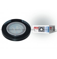 Светильник декор.встр "Peonia" DLS-P106 GU5.3 CHROME/BLACK GU5.3. арматура металл, хром. / стекл, черн.  09995  Fametto