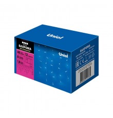 Бахрома без коннекторов светодиодная  с контроллером ULD-B1805-048/DTA WHITE IP20  1,8 м. 48 диодов, шнур прозр.  UL-00005275  Uniel