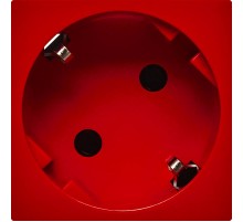 Розетка с заземлением, безвинтовые зажимы - без шторок 16А 250В - 45°- 2 модуля - красный  4525058  Daccord