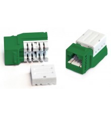 Вставка Keystone Jack KJNE-8P8C-C6-90-GN RJ-45(8P8C), категория 6, 110 IDC, заделка с помощью NE-TOOL, зеленая  212410  Hyperline