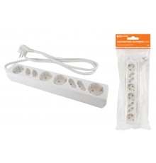 Удлинитель бытовой  У044, 4 б/з+4 с/з, 1,5метра, ПВС 3х1,5мм2  16А/250В   SQ1303-0310  TDM