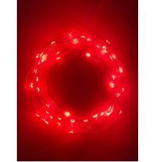 Гирлянда светодиодная  Нить 5 м красный свет,  на эл.пит.АА   ENIN -5NR   IP20 (100/2500)  Б0047963  ЭРА