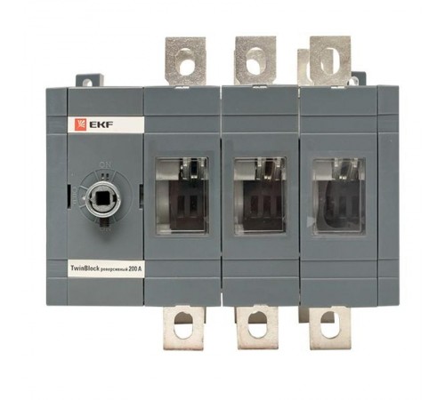 Рубильник 200A 3P реверсивный без рукоятки управления TwinBlock EKF  tb-s-200-3p-rev  EKF