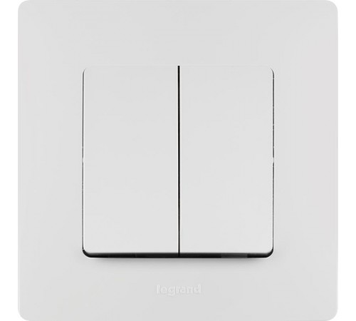 Etika Белый Выключатель 2-х клавишный, 10А, винтовые клеммы  672202  Legrand