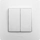 Etika Белый Выключатель 2-х клавишный, 10А, винтовые клеммы  672202  Legrand