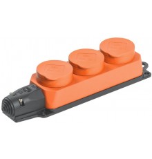 Колодка каучуковая с/з 3 гн ОМЕГА IP44 оранжевая РБ33-1-0м  PKR61-016-2-K09  IEK