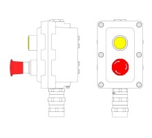 Взрывонепроницаемый пост управления из алюминия LCSD-02-B-MB-L1Y(220)x1-P6E(11)x1-PBMB-KA2MHK  LCSD21000067  DKC