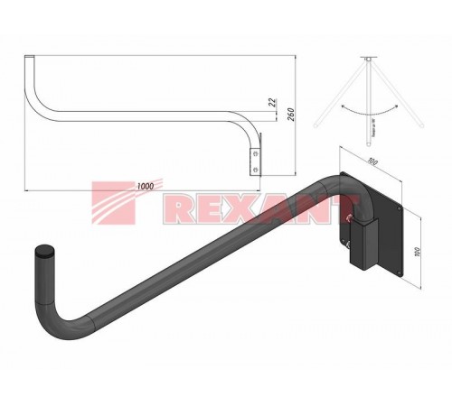 Кронштейн поворотный 1 м "Севастополь-2"  34-0598  REXANT