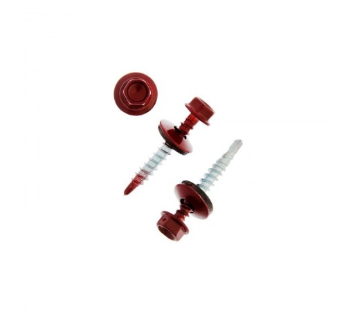 Саморез КР св. 4,8х35 RAL-3011 (тёмно-красный) (250 шт) - ведро ( 1,478 кг)  103183  Tech-KREP