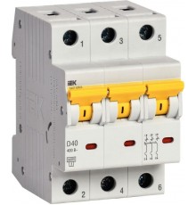 Выключатель автоматический трехполюсный ВА47-60МА без тепл. расцеп. 3P 40А 6кА D  MVA33-3-040-D  IEK