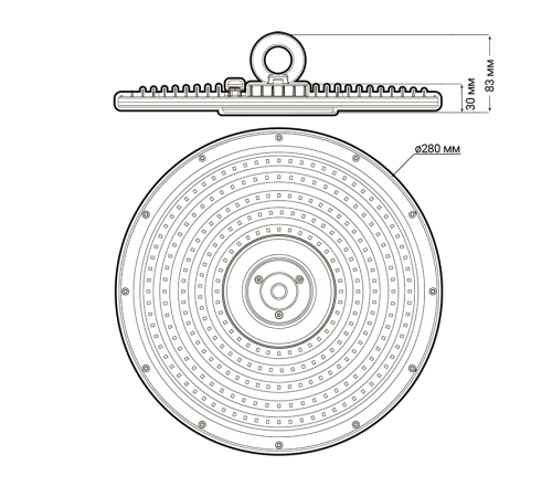 Светильник светодиодный промышленный PHB NLO 02 100w 5000K 90° IP65  .5040397  Jazzway