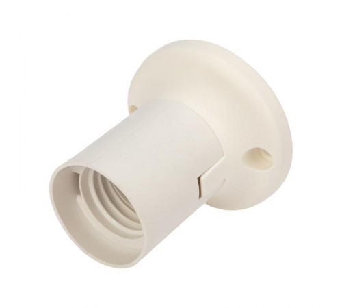 Патрон пластиковый настенный Е27 прямой, белый  11-8870  Rexant