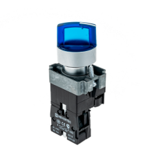 Переключатель с LED подсветкой, 220V AC/DC, синий, 2 полож. 1NO, фикс., мет. MTB2-BK2663  58217  ОВЕН