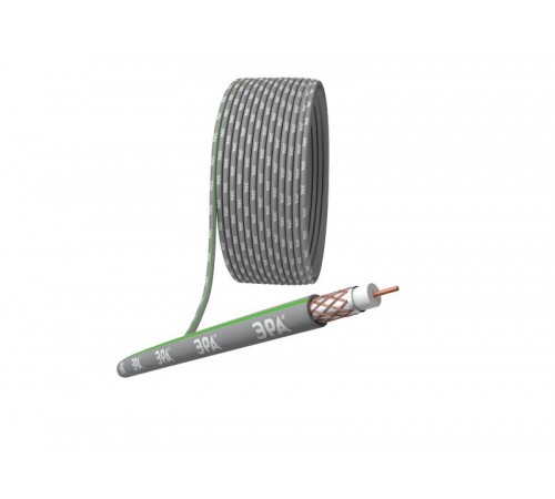 ЭРА Кабель коаксиальный SAT 703 B, 75 Ом, Cu/(оплётка Cu 75%), нг(А)HF, цвет серый, бухта 100 м  Б0044616  ЭРА