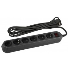 Сетевой фильтр USF-6es-1,5m-B-BOX Сет.фильтр базовая защита, с/з, с выкл, 6гн, 1,5м, ПВС,  Б0037261  ЭРА