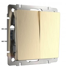 W1122010/ Электроустановочные изделия - Выключатель двухклавишный проходной (шампань рифленый)  a051420  Werkel