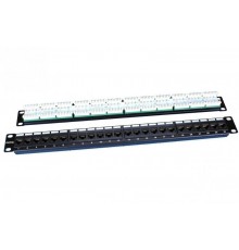 Патч-панель PP3-19-24-8P8C-C5E-110D 19", 1U, 24 порта RJ-45, категория 5e, Dual IDC, ROHS, цвет черный  246095  Hyperline
