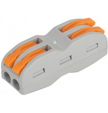 Клемма ЭРА серия 422 проходная 2 плюса с рычагом 0.08-4мм2 упаковка 50 шт   Б0057074  ЭРА