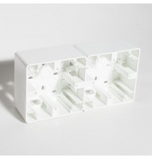 Коробка накладная квадратная на 2 поста, 86х86 (белый)  201302  SPL