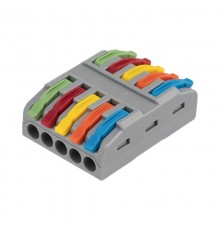 Клемма СМК 222-425 проходная 5 полюсов (0,08-4мм), серая (30 шт/уп)  07-5245  REXANT