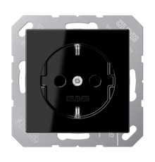 Штепсельная розетка SCHUKO 16А / 250В, пружинные зажимы; дюропласт; черный; A500  A1520SW  Jung