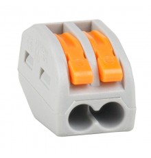 Клемма строительно-монтажная OptiKit СМК 222-412 с рычагом 2 отверстия 0,2-2,5(4,0)мм2  351062  КЭАЗ