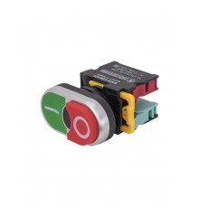 ВК22-EB8425-65У1, сдвоенный, зелёный/красный, 1НО+1НЗ, с символами "I-O", IP65, выключатель кнопочный  (ЭТ)   ET559664   Электротехник