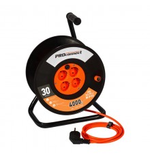 Удлинитель силовой на катушке 4 гнезда с/з 30 м 3х2,5 мм PROFESSIONAL  11-7613  PROconnect
