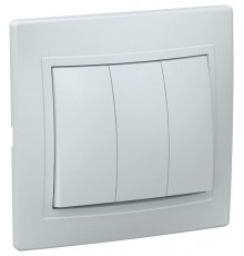 КВАРТА Кремовый Выключатель 3-клавишный 10А ВС10-3-0-ККм  EVK30-K33-10-DM  GENERICA