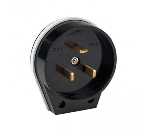 Вилка для разъема РШ-ВШ 32А 250В 2P+PE карболитовая черн.  AS-250-B-02  EKF