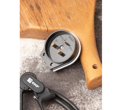 Вилка для разъема РШ-ВШ 32А 250В 2P+PE карболитовая черн.  AS-250-B-02  EKF