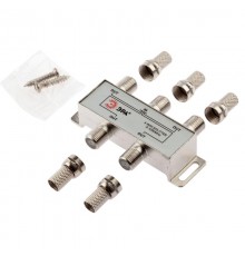 Делитель ТВ   D-F-06 4 ответвления под F разъём в комплекте 5 F разъёмов 5-1000 МГц  Б0048325  ЭРА