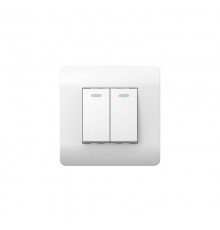 Выключатель 2-клавишный с подсветкой, 10А, белый(NEW3-E)  431524  CHINT