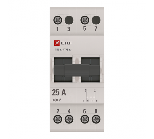 Трехпозиционный переключатель ТПС-63 2P 25А  TPS225  EKF