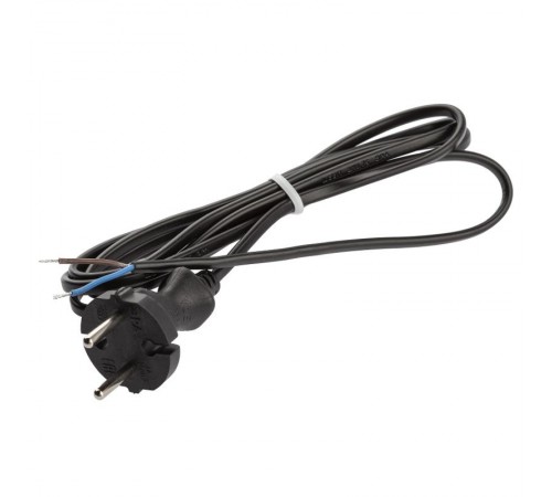 Шнур для бра ЭРА UX-ШВВП-2x0,75-3m-B с вилкой без заземления ШВВП 2x0,75 3м черный   Б0055560  ЭРА