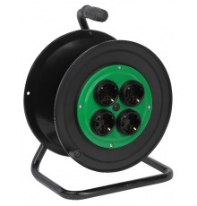 Катушка пластиковая RP-4e для подключения провода 4 розетки c заземлением  Б0055422  ЭРА