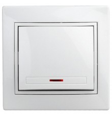 1-102-01 Intro Выключатель с подсветкой, 10А-250В, IP20, СУ, Plano, белый  Б0027597  Intro