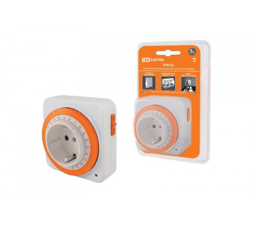 Таймер розеточный ТРМ-02-15мин/24ч-16А (суточный, квадратный)  SQ1506-0003  TDM ELECTRIC