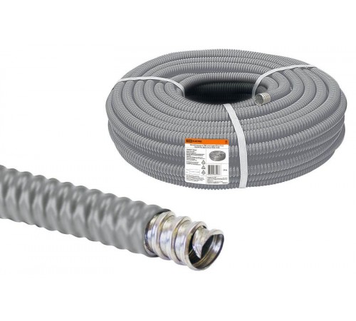 Металлорукав в ПВХ-изоляции Р3-Ц-П 22 серый без протяжки (50м)  SQ0407-0422  TDM