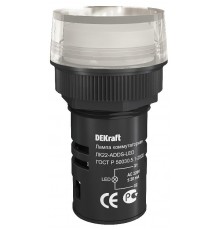 Лампа комм. ADDS 22 мм Цвет:БЕЛЫЙ LED 220В ЛK-22   25001DEK  DEKraft