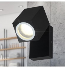 Декоративная подсветка WL37 BK MR16/GU10, черный, для интерьера, фасадов зданий  Б0054408  ЭРА