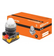 Лампа AL-22 сигнальная d22мм белый неон/230В цилиндр   SQ0702-0033  TDM