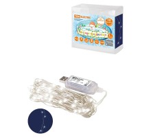 Гирлянда светодиодная "Роса 100-Д" 10 м, 100LED, белый, ПДУ, USB, IP20,  SQ0361-0089  TDM