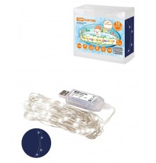 Гирлянда светодиодная "Роса 100-Д" 10 м, 100LED, белый, ПДУ, USB, IP20,  SQ0361-0089  TDM