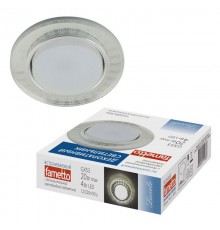 Светильник декор.встр Luciole DLS-L157 GX53 GLASSY/CLEAR 3D GX53 доп.LED подсветка 4Вт металл/стекл. зерк./прозр, эфф. 3D.  UL-00005322  Fametto